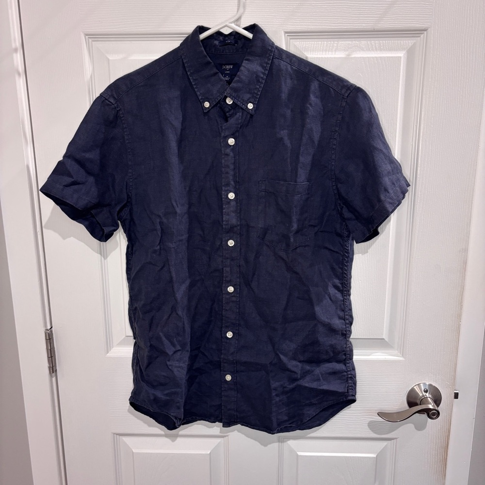 J crew linen button down shirt